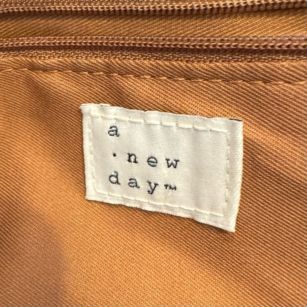 Teddy Sherpa Tote Bag, A New Day, Faux Shearling, Copper Brown, 17”X 10.5” X 5” - Picture 7 of 10